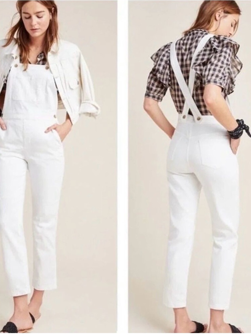 PILCRO White Denim Overall-Size 28